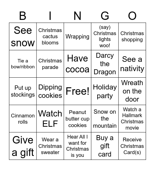 Guskiewicz Family Bingo Card