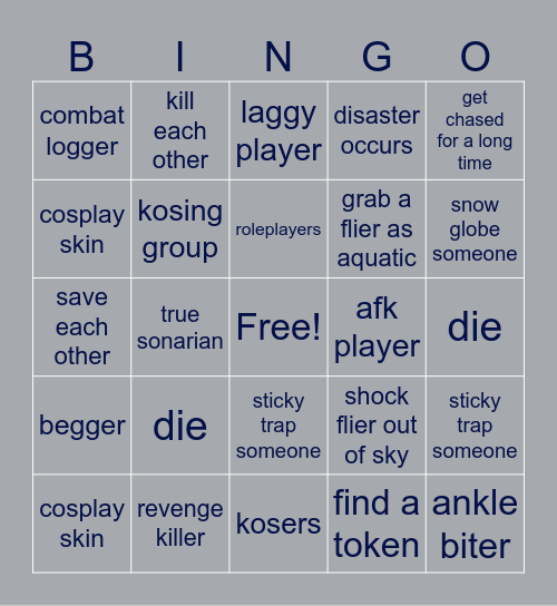 Creatures of Sonaria Bingo Card