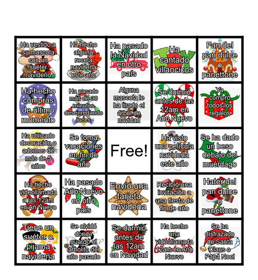 December Bingo Card