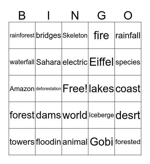 Bingo #8 - Science Bingo Card