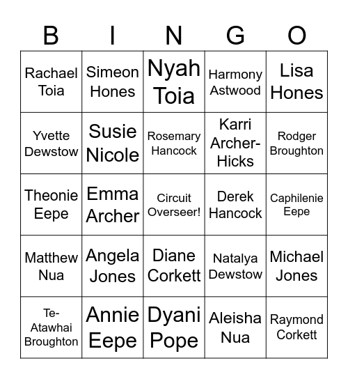 Answer Up! Bingo Card