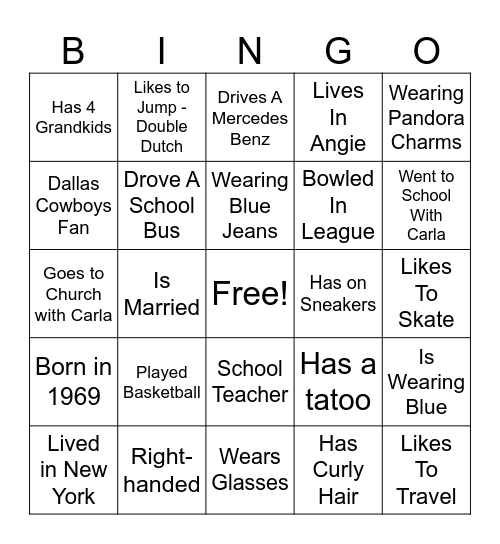 Carla's Bingo Card