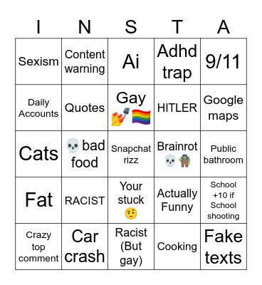 Insta bingo Card