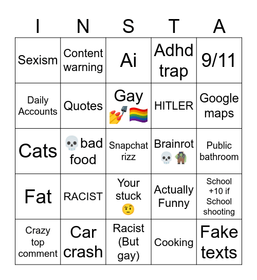 Insta bingo Card