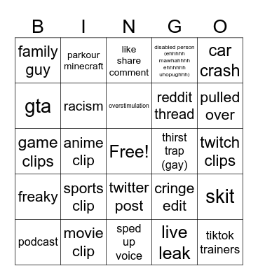 suck my cocka Bingo Card