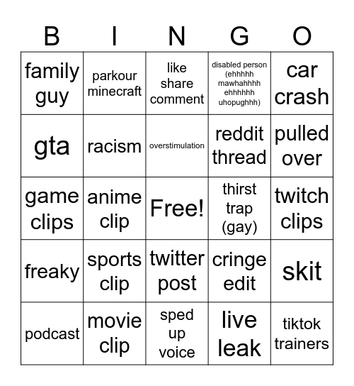 suck my cocka Bingo Card