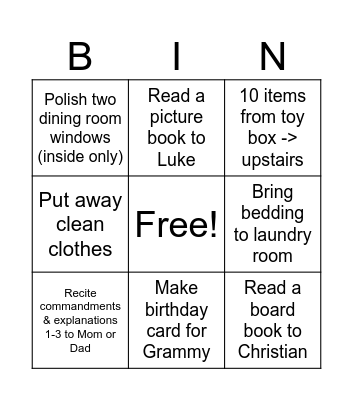 Marta Bingo Card