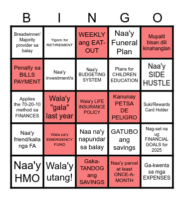 Income PRUtection BINGO! Bingo Card