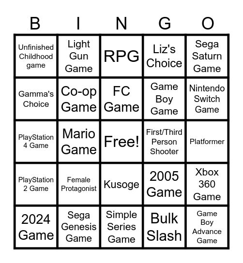 BackLog Bingo Card