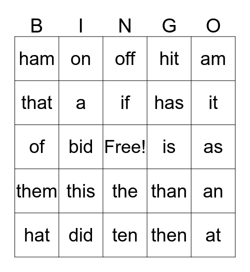 BINGO! Bingo Card