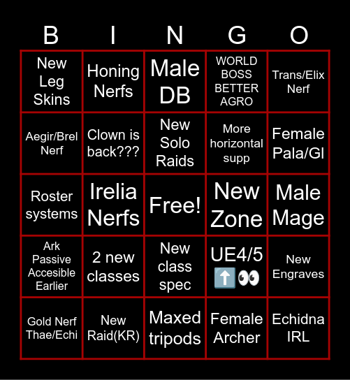 LOAON Bingo Card