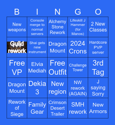 Calpheon Ball Bingo Card