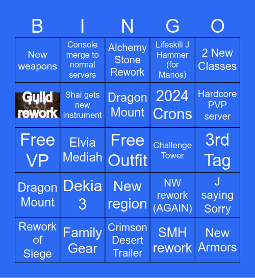 Calpheon Ball Bingo Card