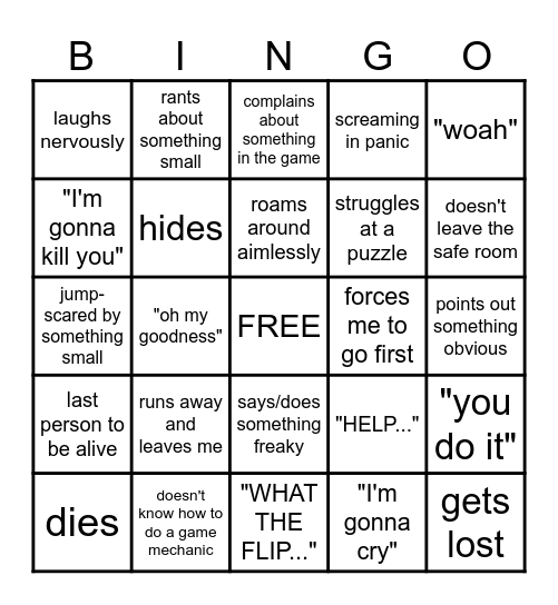 Roblos Bingo Card