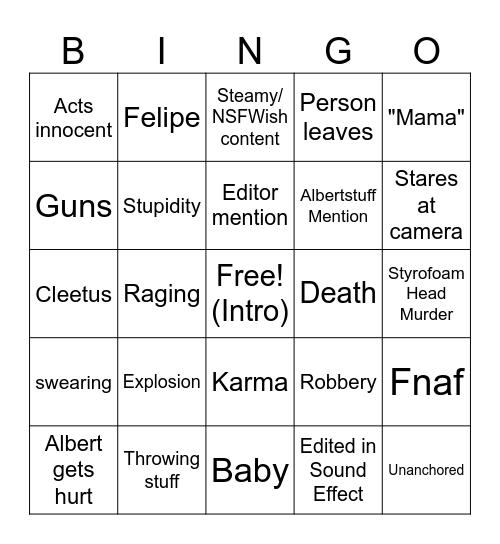 Flamingo Bingo Card