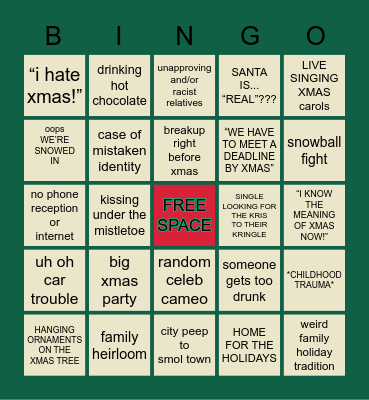 ~ timewoes' xmas movie bingo ~ Bingo Card