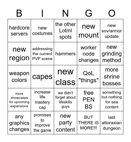 Capheon Ball Bingo Card