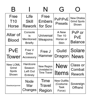 Festa/Calph Ball Bingo Card
