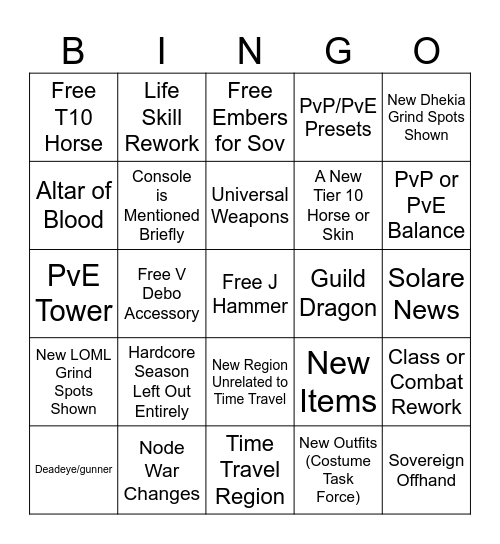 Festa/Calph Ball Bingo Card