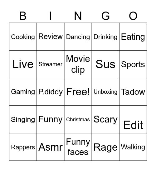 Yt bingo Card