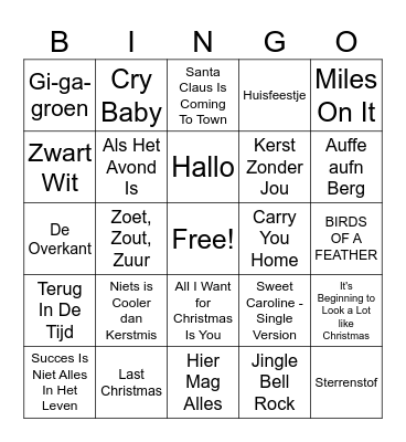 KERSTBINGO!!! Bingo Card