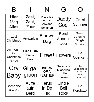 KERSTBINGO Card