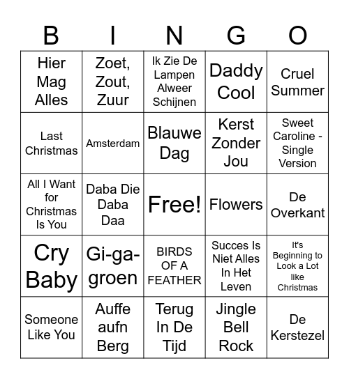 KERSTBINGO Card