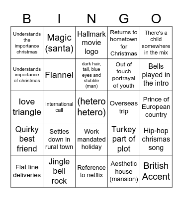 Hallmark Bingo Card