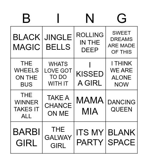 HAPPY TIMES Bingo Card