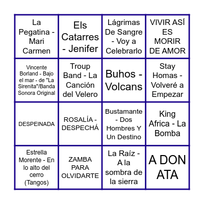 BINGO MUSICAL Bingo Card