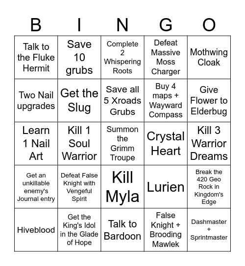 Custom HK Bingo Card