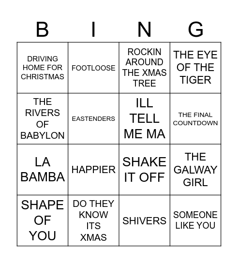 SMILE Bingo Card