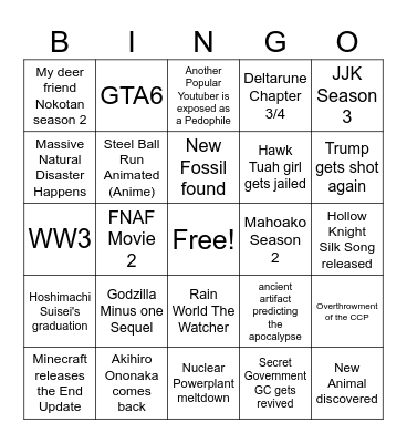 2025 Chaos Bingo Card