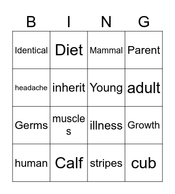 Science Bingo Card