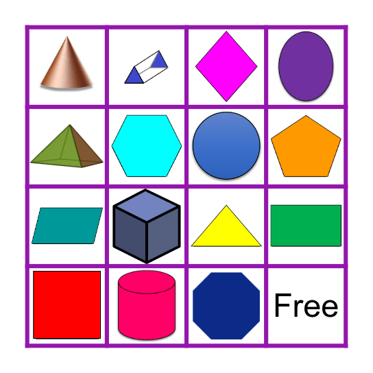 เรขาคณิต 2D # 3D Bingo Card