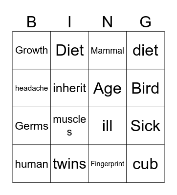 Science Bingo Card