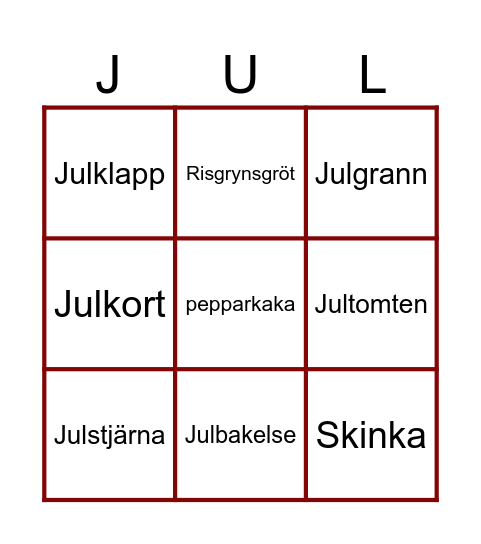 Julbingo Card