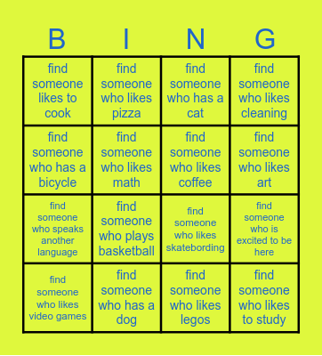 Find someone who ... Bingo Card