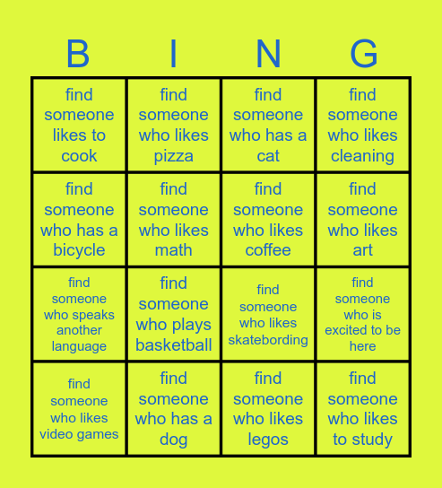 Find someone who ... Bingo Card