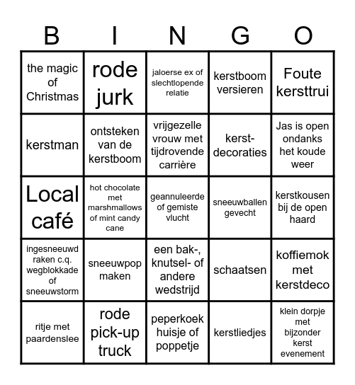 Kerstfilm Bingo Card