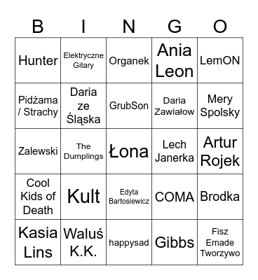 Majówkowe Bingo Card