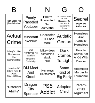 dman Bingo Card