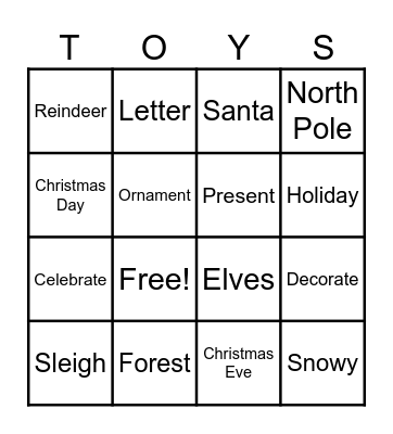 Christmas Bingo Card