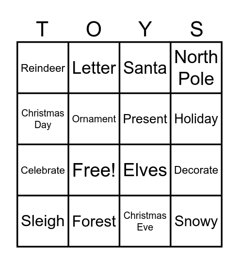 Christmas Bingo Card