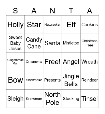 Santa Bingo Card