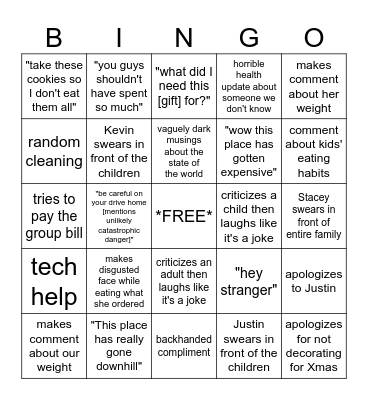 Christmas Bingo Card