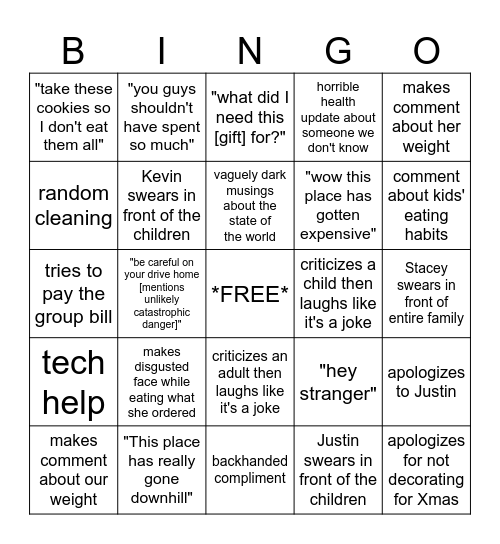 Christmas Bingo Card