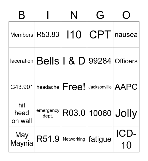 Holiday Bingo Card