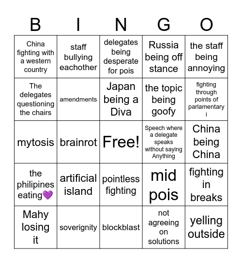 Cuza LEGAL 2024 Bingo Card