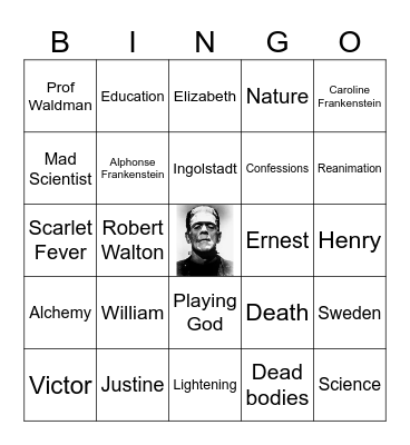 Cartwright's Frankenstein BINGO! Bingo Card